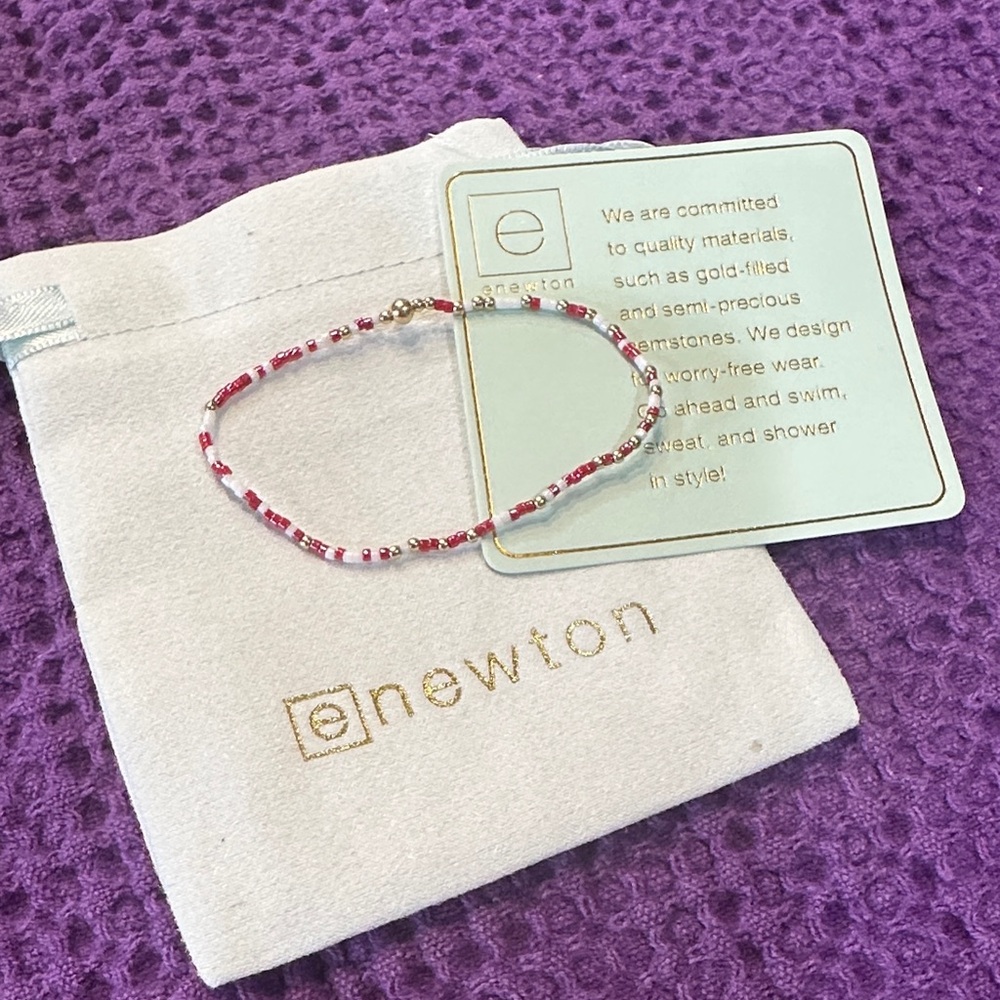eNewton Red and White Beaded Bracelet